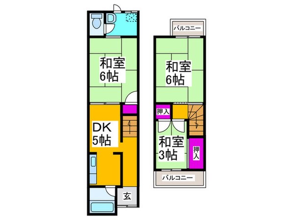 北野田丈六住宅の物件間取画像